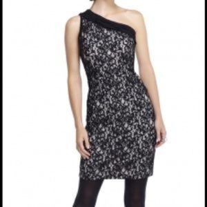 One Shoulder Black Lace Dress